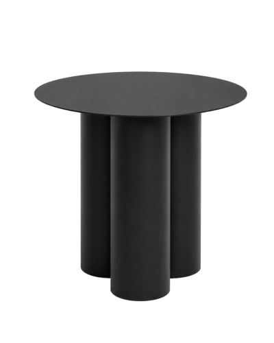 Stolik kawowy metalowy NØDE SLIM marki CHROMA FØRM. Minimalistyczny stolik pomocniczy o cylindrycznej podstawie i nowoczesnej geometrycznej formie.
