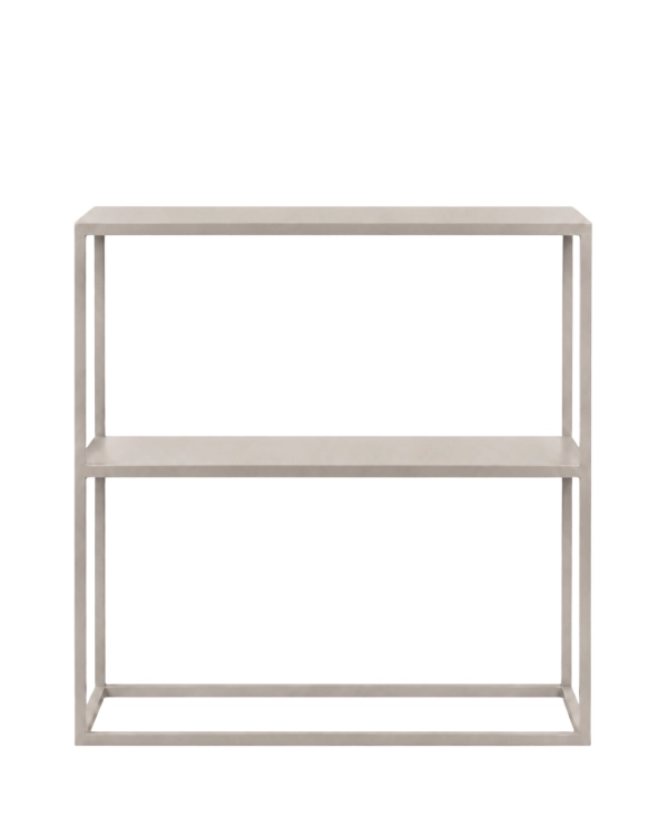Kaszmirowa konsola metalowa NIVØ TALL 80 × 25 × 90 cm z półką – minimalistyczna konsola do przedpokoju, salonu i holu
